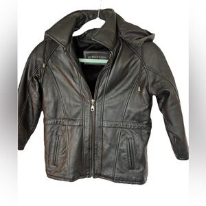 Dimension Kids Black leather Jacket med